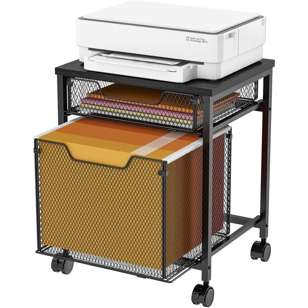 Rolling File Cart - Rollwagen, Druckerständer mit Stauraum, Mobiler Wagen