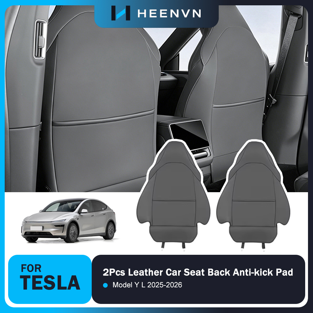 Mesh Back Cushion - Heenvn 2 Stück Leder-Autositz-Rückenschutz-Auflage für Tesla