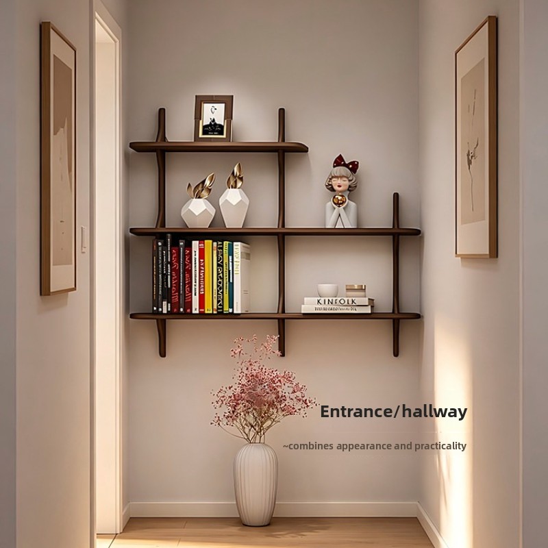 Bookcase Wood Shelf - Massivholz Wandregal Einfaches Leiterregal Großes Aufbewahrungsregal