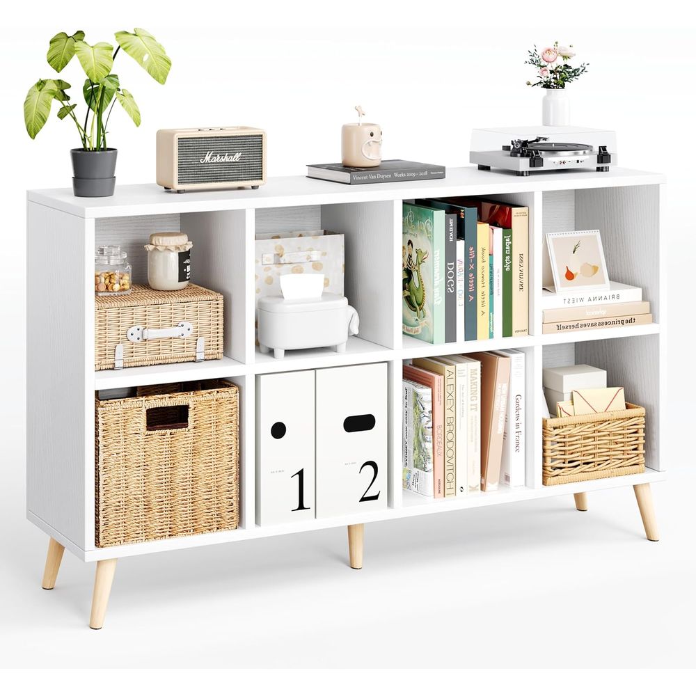 Home Office Bookshelves - 2-stufiges Bücherregal aus Holz mit Beinen,