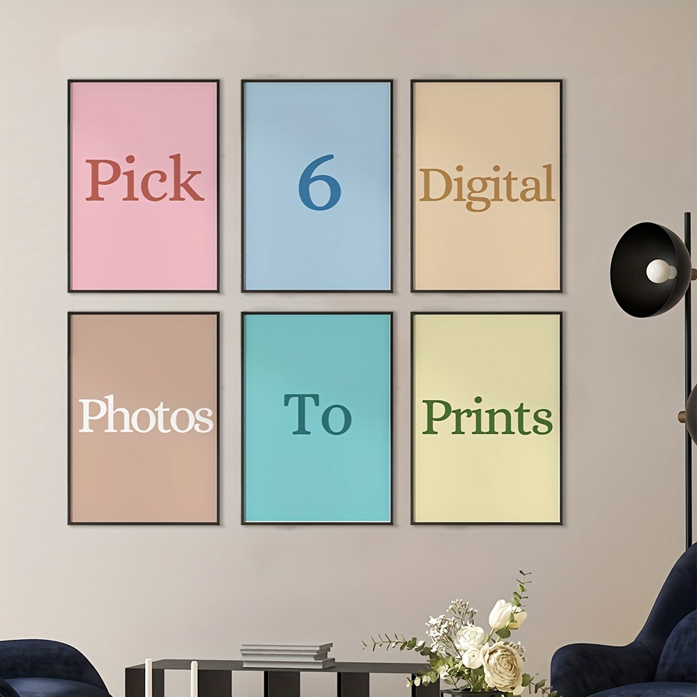 Home Office Photos - 6-teiliges Set Personalisierter Leinwanddruck mit Foto,