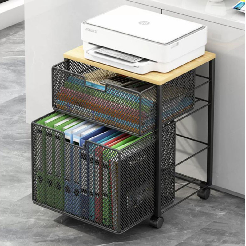 Rolling File Cart - Mehrstufiger Druckerständer-Organizer, platzsparendes Desktop-Regal, PC-Turmregal für