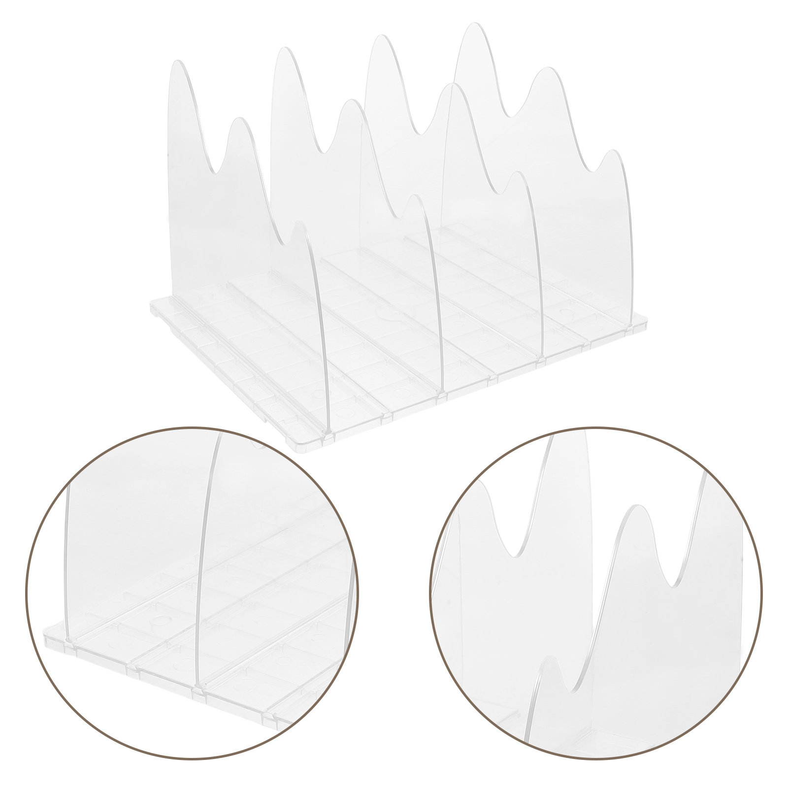 Home Office Bookshelves - Kreativer Aufbewahrungsregal-Trenner, verstellbarer, transparenter Kunststoff-Organizer für