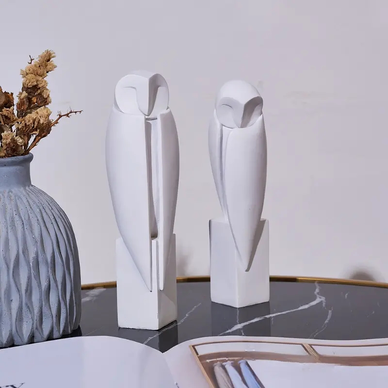 Home Office Bookshelves - Minimalistische Eulenstatue, Skulptur, Tier, dekorative Figuren,