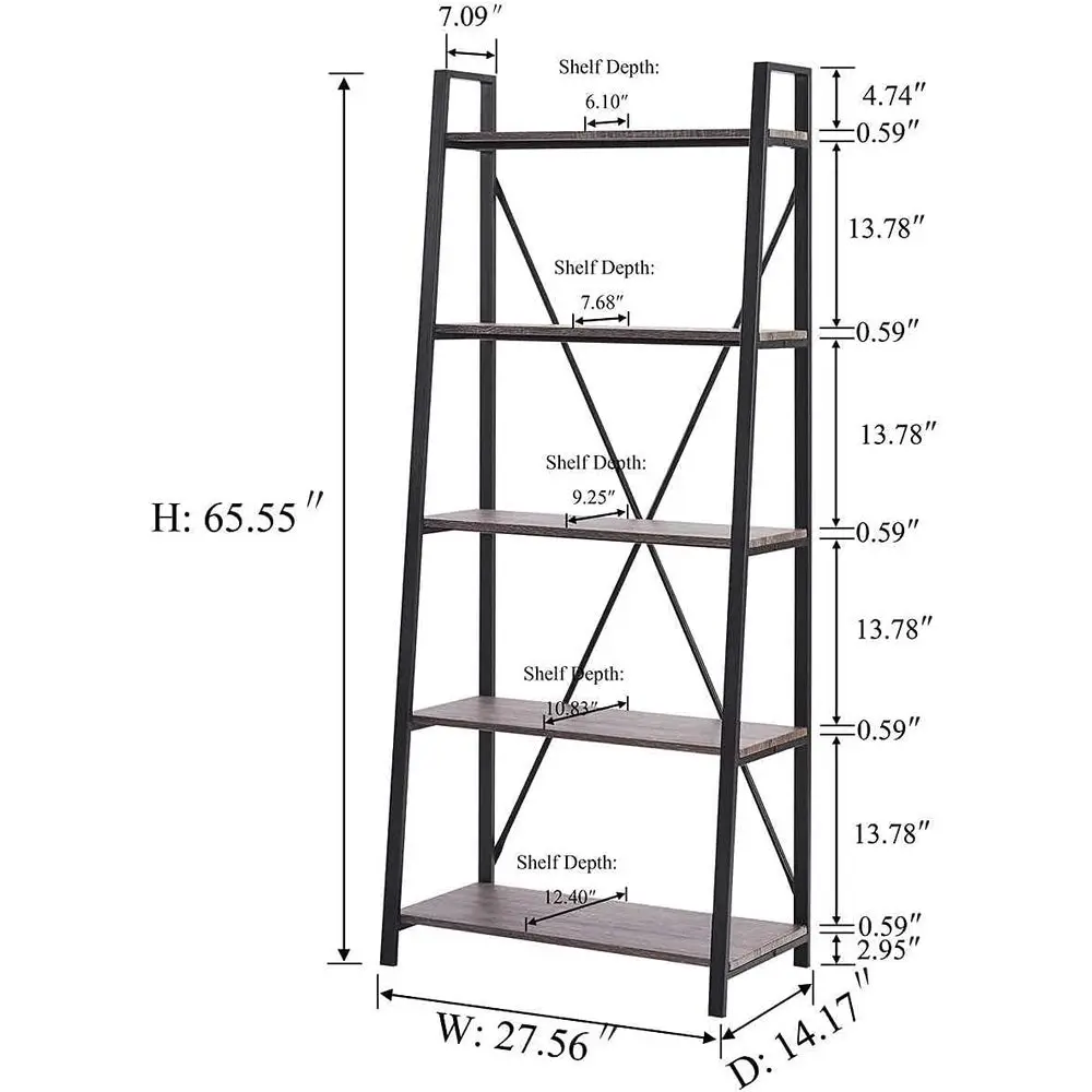 5-stufiges Leiter-Bücherregal, – Home Office Bookshelves Bewertung und Preis