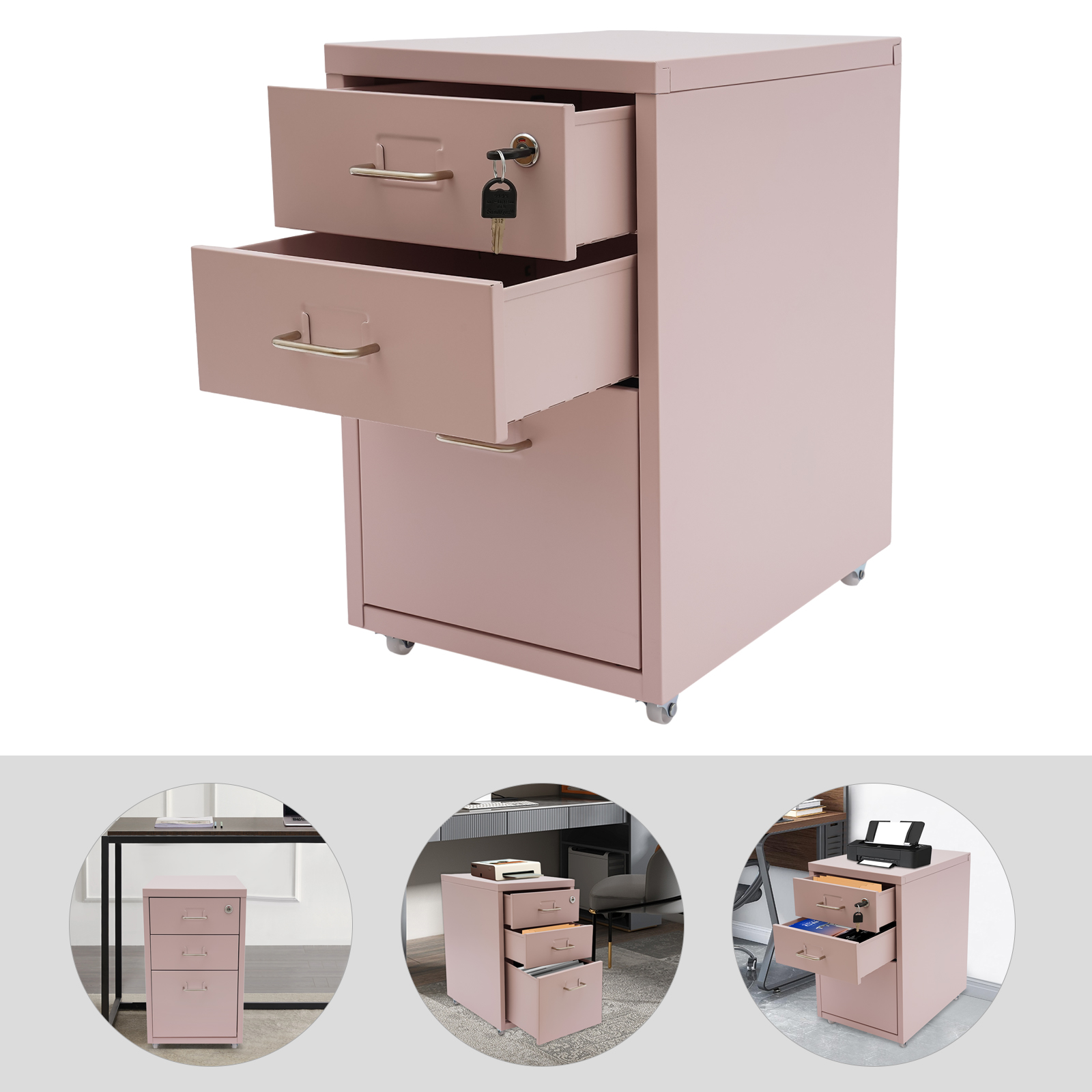 3-stufiger rechteckiger vertik – Rolling File Cart Bewertung und Preis