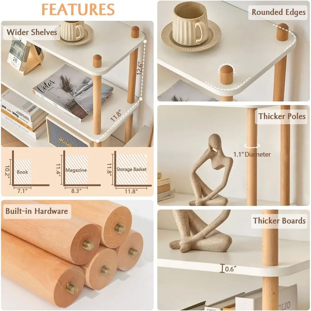 3-stufiges Holz-Bücherregal -  – Home Office Bookshelves Bewertung und Preis
