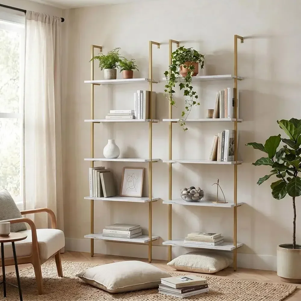 5-stöckiges Wandregal aus weiß – Home Office Bookshelves Bewertung und Preis