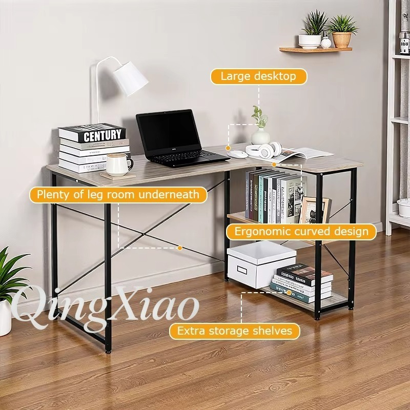 L-förmiger Eckschreibtisch mit – Home Office Bookshelves Bewertung und Preis