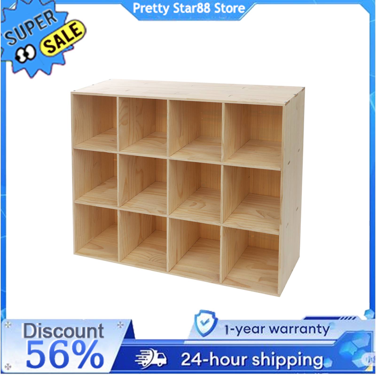 12-Würfel-Aufbewahrungsregal,  – Bookcase Wood Shelf Bewertung und Preis