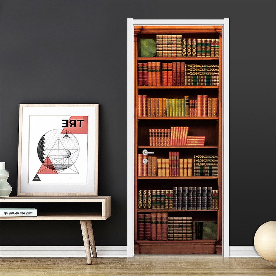 3D Tür Tapete PVC Bibliothek B – Home Office Bookshelves Bewertung und Preis