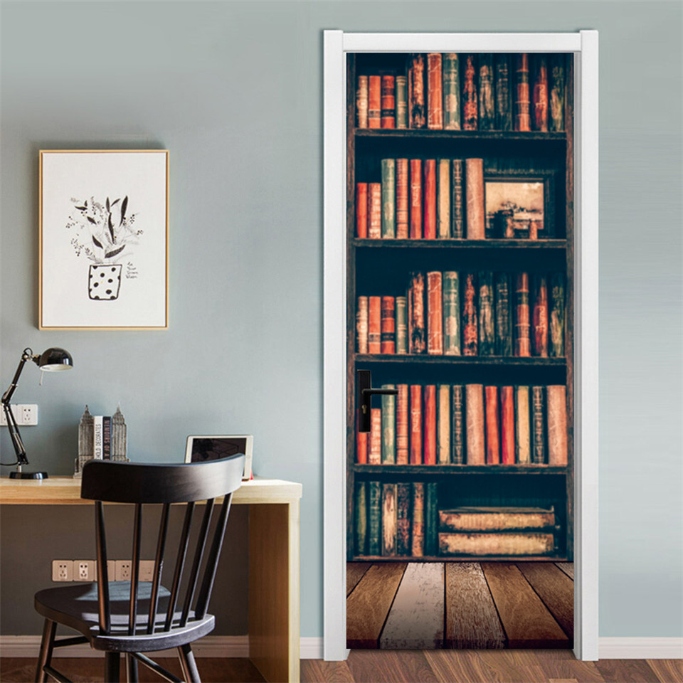 3D Tür Tapete PVC Bibliothek B – Home Office Bookshelves Bewertung und Preis