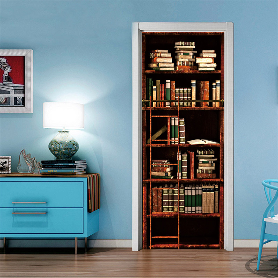 3D Tür Tapete PVC Bibliothek B – Home Office Bookshelves Bewertung und Preis