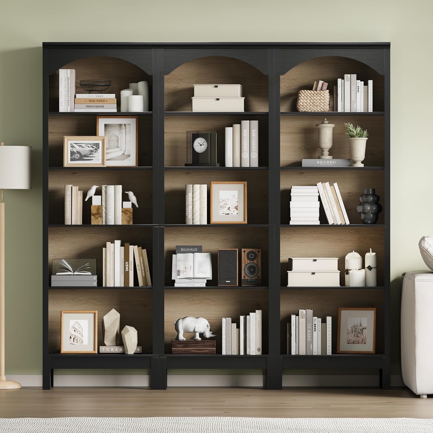 Bogenförmiges Bücherregal mit  – Bookcase Wood Shelf Bewertung und Preis