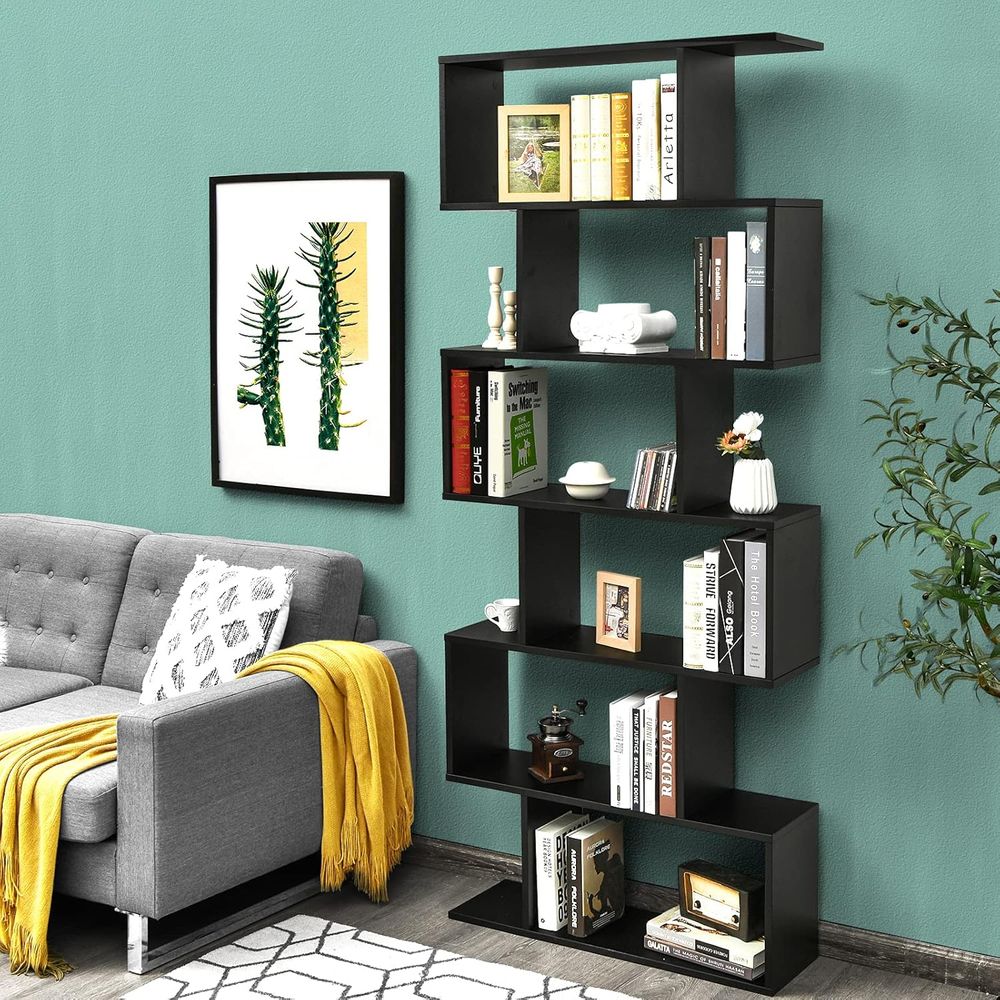 6-stufiges S-förmiges Holz-Büc – Bookcase Wood Shelf Bewertung und Preis