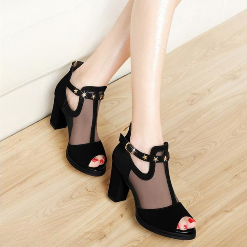 Mesh Peep Toe Blockabsatz Dame – Home Office Makeover Bewertung und Preis